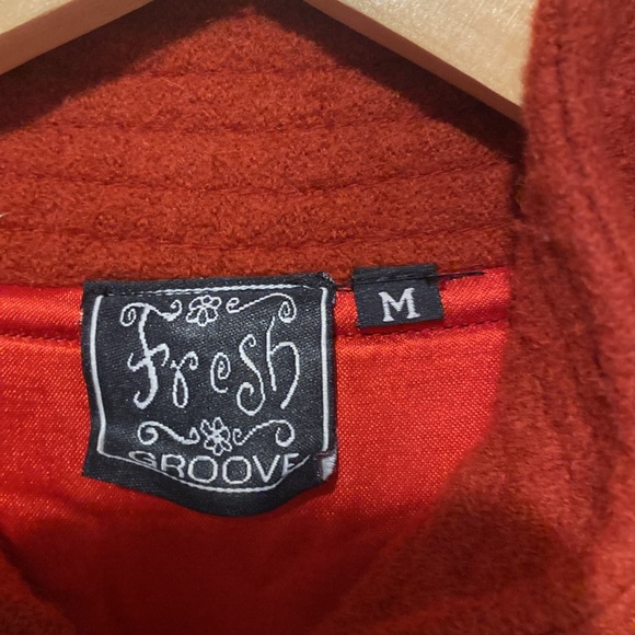 FRESH GROOVE Vintage Wool RUST EMBROIDERED JACKET medium - Picture 4 of 8